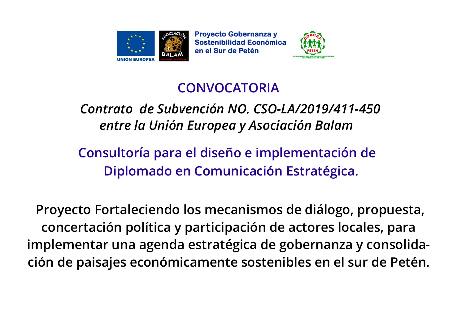 Convocatoria Para La Contratación De Consultor Para Diseño E